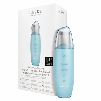 Микротоковый скрабер для кожи и устранения черных точек GESKE MicroCurrent Skin Scrubber&Blackhead Remover 9в1 бирюзовая