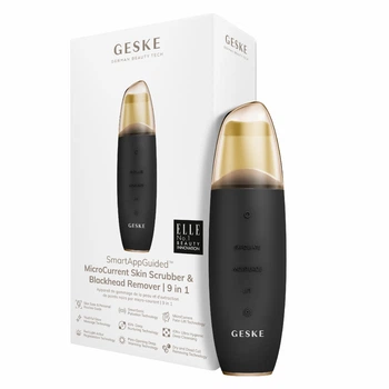 Микротоковый скрабер для кожи и устранения черных точек GESKE MicroCurrent Skin Scrubber&Blackhead Remover 9в1 серый