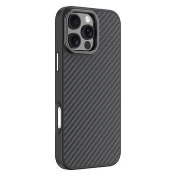 Чехол-накладка Comma для Apple iPhone 16 Pro Max | Kevlar Series Magsafe Silicone Case (black)