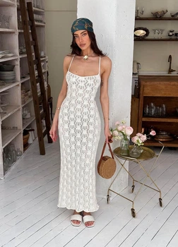 Пляжное платье Кружево ART KNIT молочное, L-XL 040528