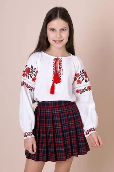 Вышиванка для девочки Mevis 5268 01 146 см белый