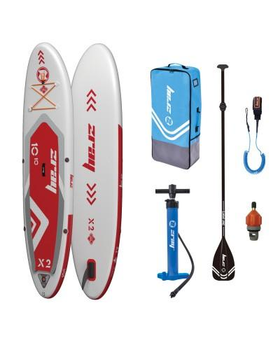 Надувна SUP дошка для серфінгу Z-Ray X-Rider Deluxe X2 з веслом, насосом та сумкою для зберігання.