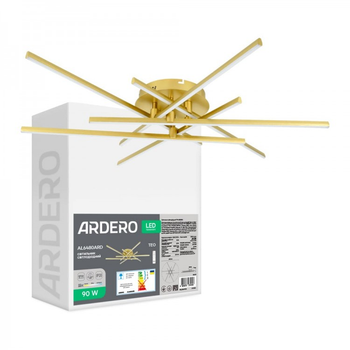 Світлодіодний світильник з ПДК Ardero AL6480ARD TEO 90Вт 3000-6500К 4500Лм золото Ø810х130 мм