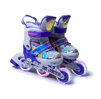 Детские раздвижные ролики 26-29 Scale Sports Rainbow подсветка колес фиолетовый