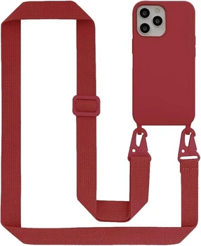 Чохол с ремінцем Wave Premium Strap Crossbody Silicone Case для Apple iPhone 13 14 Red