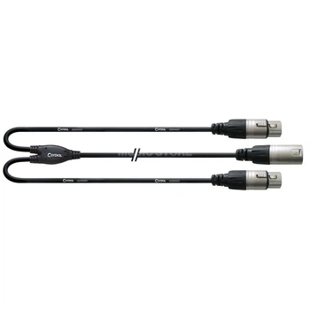 Кабель-адаптер Y-подібний 0.3 м Cordial CFY MFF, XLR male – 2 x XLR female