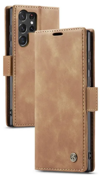 Чехол-книжка CaseMe из нубука для Samsung S25 Ultra Светло-коричневый