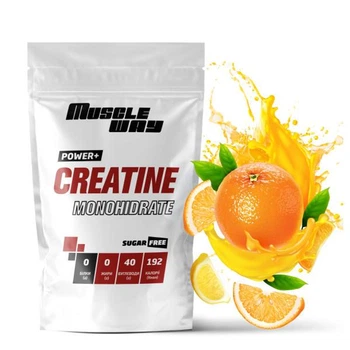 Креатин моногидрат MuscleWay POWER+ 99,9% Sugar Free на 100 порций 500 г Апельсин (21-125-cre-mw-rs500.ap)