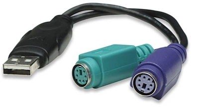 Переходник для мыши и клавиатуры Manhattan USB to 2xPS/2 Black (179027)