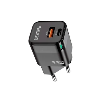МЗП 1USB + Type-C WALKER WH-43 PD33W+QC318W Black 70151
