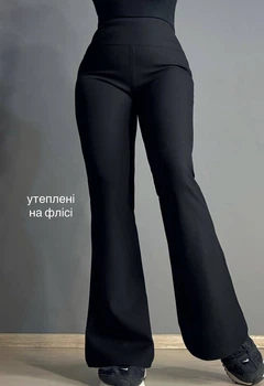Лосины женские Kenalin W18 клеш утепленные с флисом пуш ап SM черные