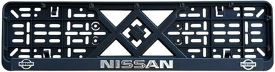 Рамка номерного знака пластик с объемными буквами Inauto NISSAN 52х13.5х2 см 2 шт (24-013)