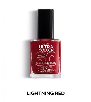Быстросохнущий лак для ногтей Avon «УльтраЦвет за 60 секунд» Lightening Red,10 мл (494692947)