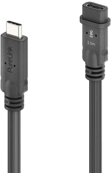Кабель PureLink Premium USB4 Gen2 Micro Coax USB-C Male / Female Extension Cable 3 m Black (PI6630-030)