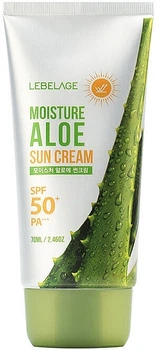 Сонцезахисний крем для обличчя з екстрактом алое - Lebelage Moisture Aloe Sun Cream SPF50