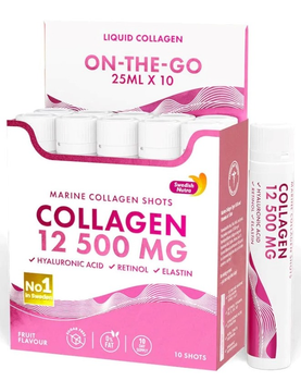 Морський колаген Swedish Nutra Marine Collagen 12 500 мг (25 мл x 10 шотів) (7350122363211)