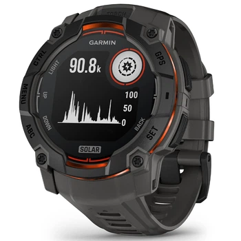 Спортивний годинник GARMIN Instinct 3 50mm Solar Black with Charcoal Silicone
