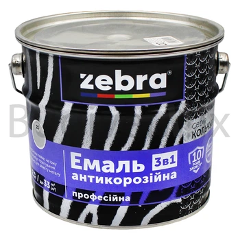 Емаль антикорозійна ZEBRA 3в1 серія Кольчуга 2 кг 20 сріблястий