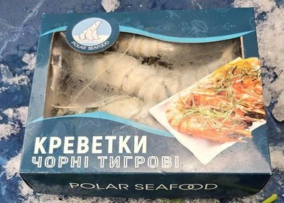Чорна креветка тигрова розмір 6-8 на 1 кг 6-8шт