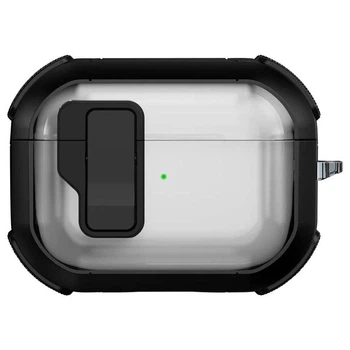 Протиударний захисний чохол Locking Button кейс для навушників Airpods Pro 3 Black
