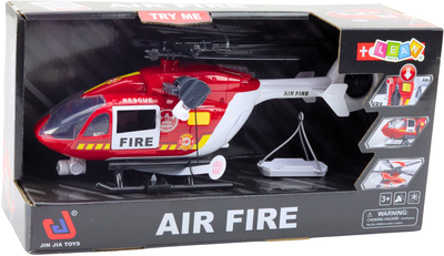 Zabawka LEAN Toys Helikopter straży pożarnej z hakie i noszami oraz ze światłami i dźwiękami 1:14 21463 (5905991038597)