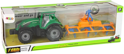 Іграшка LEAN Toys Трактор з граблями з фрикційним приводом Зелений 14840 (5905515353052)