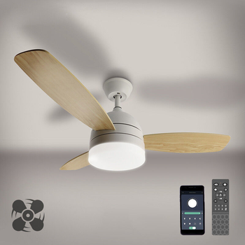 Люстра-вентилятор Luminaria FAN WOOD 48W+18W R APP 1060x390 WHITE/WOOD/WHITE 220V IP20 с пультом ДУ