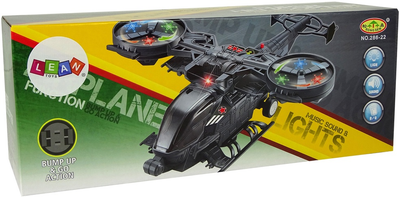 Zabawka LEAN Toys Helikopter wojskowy z ogromnymi skrzydłami i obracający się oraz ze światłami i dźwiękiem 10039 (5904204758963)