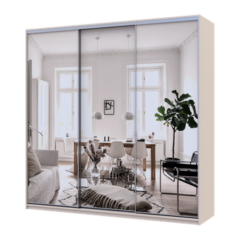 Шкаф купе Doros Сити Лайт Кашемир 3 Зеркала 225х60х225 (80736386)