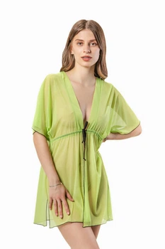 Халат пляжний жіночий з сіточки 87-3334с One size(L-XL) Салатовий (2000002713012)