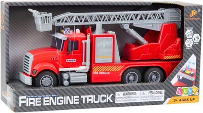 Игрушка LEAN Toys Пожарная машина с стремянкой выдвижным кронштейном приводом водой светом и звуками 24691 (5905991060413)