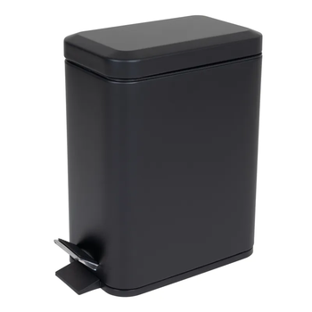 Відро для сміття з плавним закриттям прямокутне Zerix Sansa-TC0105 Black 5 л колір чорний (ZX5894) ( 29709 )