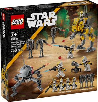 Zestaw klocków LEGO Star Wars Zestaw bitewny żołnierze-klony z 327 korpusu galaktycznego 258 elementów (75431)