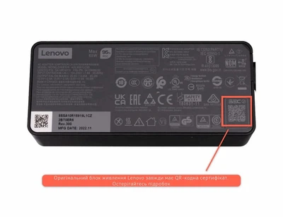 Блок питания (зарядка) для ноутбука Lenovo 65W (5V - 2A; 9V - 2А; 15V - 3А; 20V - 3,25А; USB Type-C) ADLX65YDC3D