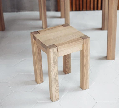 Табурет дерев'яний кухонний KOSKO legs S-1 35*35*48 Ясен Кремовий