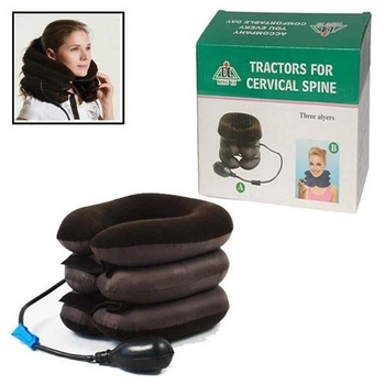 Массажер-воротник для шеи Tractors for cervical spine, Лечебный надувной воротник для разгрузки и массажа 45037/00