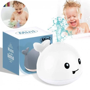 Игрушка для купания малышей Кит с фонтанчиком Mini Whale Fountain, Игрушка для плавания с RGB подсветкой 55223/37