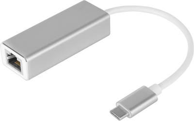 Adapter Kruger&Matz USB-C - RJ45 LAN Silver (5901890055741)