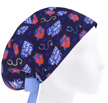Медицинская шапочка женская HeadwearUniverse универсальная принт Слушай своё сердце