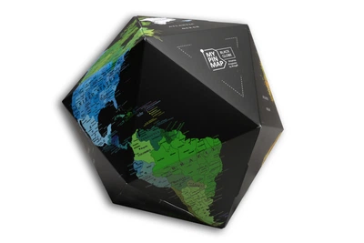 Объёмный 3D глобус «My pin map, black globe»