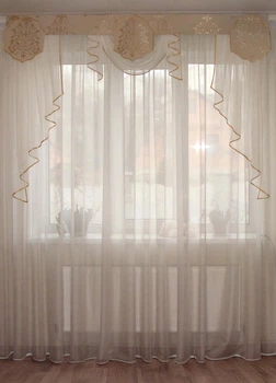 Жесткий ламбрекен Firanka Damask Корона 2м молочный (141_6ж)