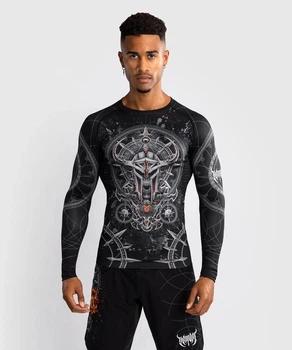 Рашгард Venum Gladiator 5.0 Men's Long Sleeve Rashguard Black Silver (VENUM-05316-109-L)
