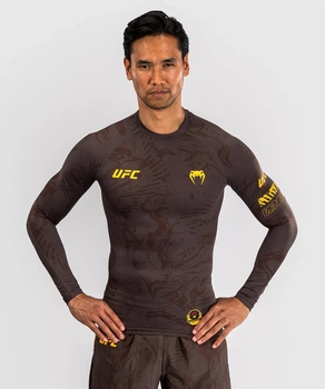 Рашгард UFC Venum FIGHT WEEK 4.0 Men's Long Sleeve Rashguards Dark Brown (VNMUFC-00301-058-S)