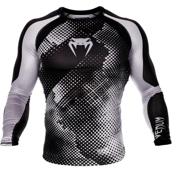 Компрессионная футболка Venum Technical Compression T-shirt Long Sleeves Black Grey (VENUM-02796-109-S)