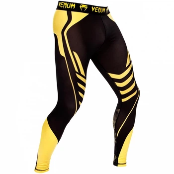 Компресійні штани Venum Technical Spats Black Yellow (VENUM-02790-111-L)