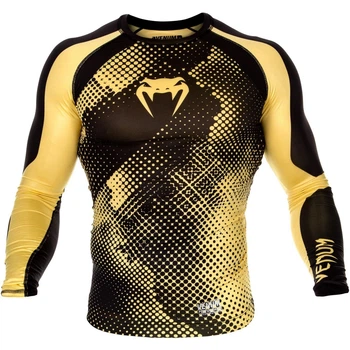 Компресійна футболка Venum Technical Compression T-shirt Long Sleeves Black Yellow (VENUM-02796-111-XL)