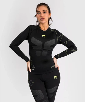 Рашгард женский Venum Training Camp 4.0 Long Sleeve Rashguard - Black/Neon Green (VENUM-05489-103-M)