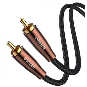 Цифровий коаксіальний кабель Ugreen AV155 RCA to RCA Coaxial PRO Cable Braided, 1 m Gray 70684