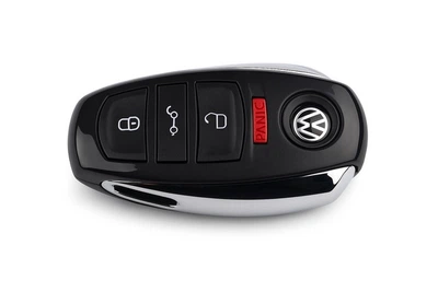 Корпус смарт ключа Volkswagen Jetta Tiguan Touareg Golf Passat AdlerKey (73-12) на 4 кнопки (Америка) овальный глянцевый ключ с паникой
