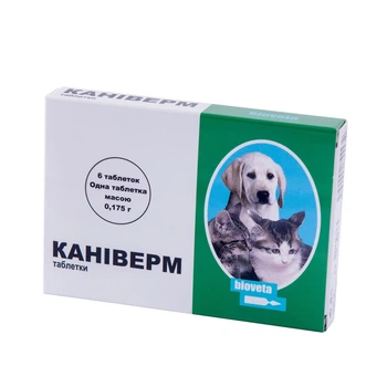 Каниверм 0,175 г от глистов для щенков и котят, 6 таблеток